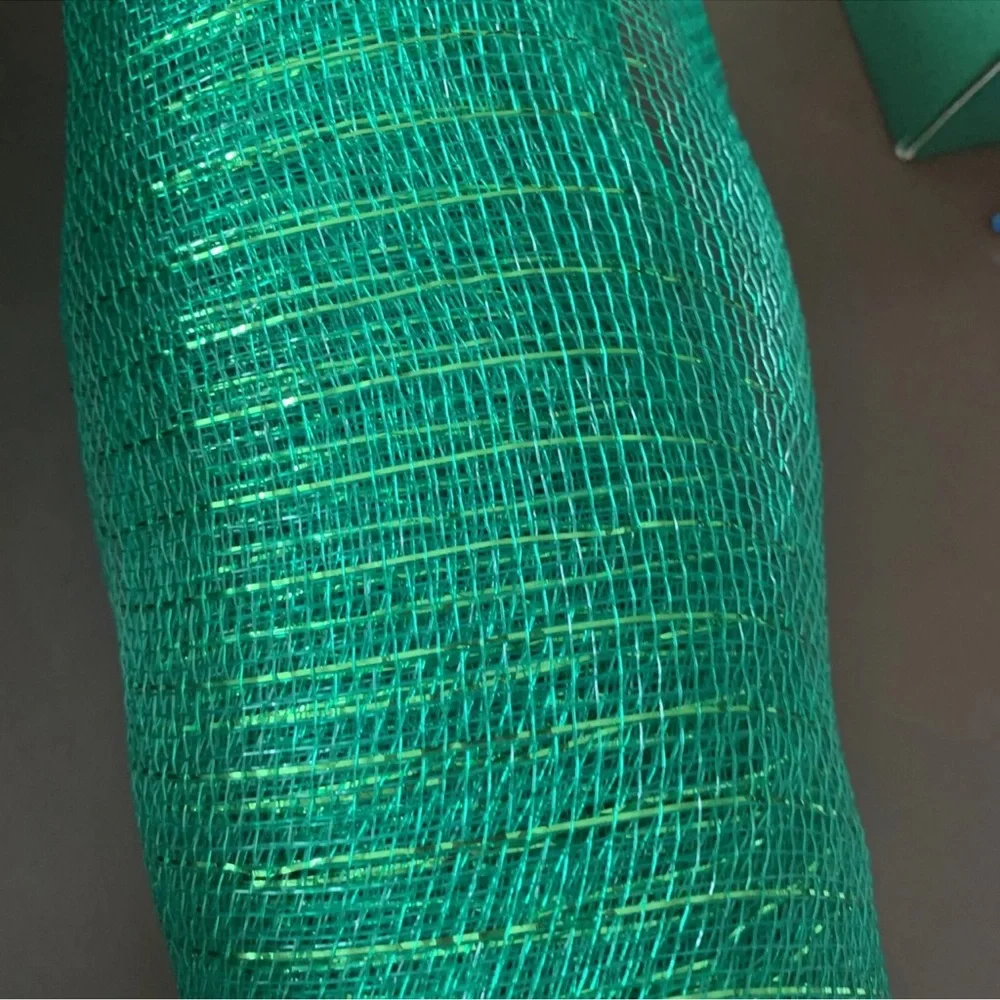 Green Decorative Mesh with Ribbon